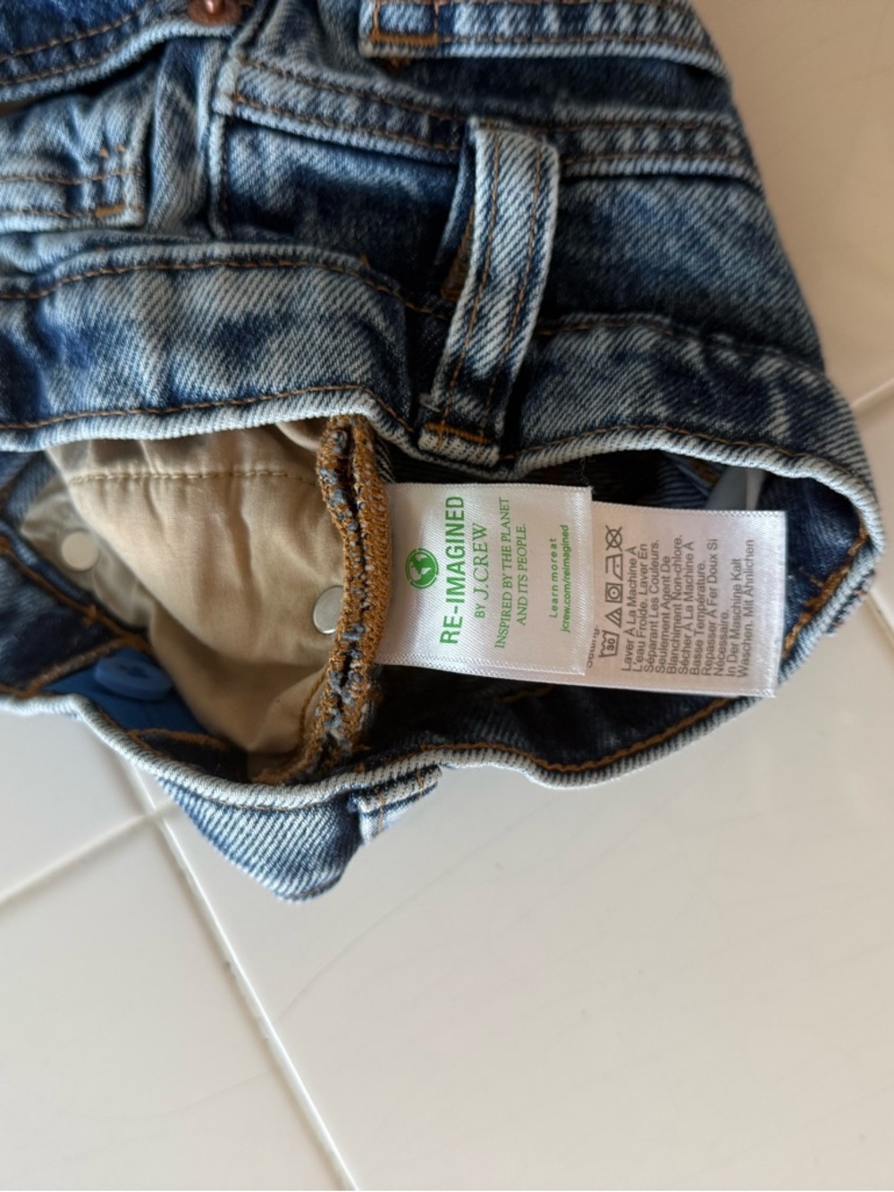 J. Crew Girls Sz 4 High Waist Mom Jeans Adjustable Waist 100% Cotton Crew Cuts - Picture 8 of 11